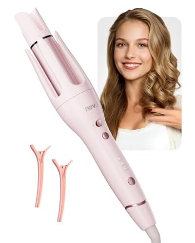 NOVUS Curling Iron Hair Crimper Waver - 1.4 Inch Rovy Wave Curling Iron with Anti-Scald Hair Crimper, Ionic Deep Waver Hair Curler Tool with Ceramic 2 Barrel for Women, 30 Min Auto Shut Off - Thumbnail 3