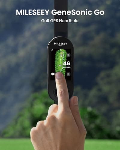 MILESEEY GeneSonic Go Handheld Golf GPS Rangefinder, 43000+ No Subscription Preloaded Courses, Auto Hole Golf Yardage Device, Touchscreen, 10H Battery, Magnetic, Waterproof, Hazard, Green Distances - Thumbnail 2