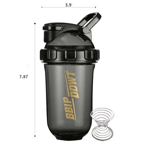 BBIPDDWT 20 oz Protein Shaker Bottle,Black - Thumbnail 2