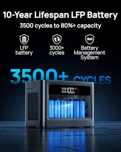 DARAN Portable Power Station 600W (1200W Peak), 576Wh LiFePO4 Solar Generator, Fast Charging Backup Battery with 3 AC Outlets, 100W USB-C PD for Camping, RV, CPAP, Home Emergency - Thumbnail 6