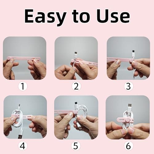25 PCS Silicone Cable Ties Cord Organizer -[3 Adjustable Holes] Multi Color Elastic Reusable Cord Wraps Management, Home Organizer Ties for Phone Charger Electrical Cable, Travel Essentials - Thumbnail 4