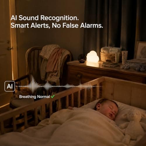 YYSY 2K 5G Indoor Security Camera for Home, No Subscription AI Baby Monitor with Phone App & Crying Detection, 360° Pan-Tilt WiFi Pet Camera, 2-Way Audio, Auto-Tracking, 24/7 SD Storage (2-Pack) - Thumbnail 4
