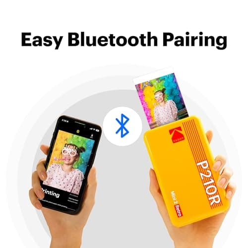 KODAK Mini 2 Retro 2x3 Portable Photo Printer, 38 Sheets, Bluetooth Smartphone Printer for iPhone & Android, Instant Color Prints, 4PASS Dye Sublimation, White - Thumbnail 5