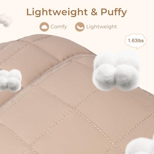 CLUCI 17.3 Inch Laptop Backpack for Women, Anti Theft Travel Backpack, Puffer Quilted Work Backpack, Water Resistant College Bookbag, Carry on backpack with RFID (Khaki) - Thumbnail 3