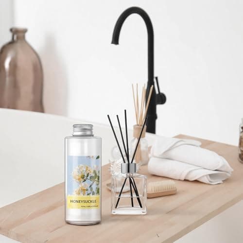 STRN Reed Diffuser Oil Refill, Honeysuckle Scented Diffuser Oil Refills with 6 Reed Sticks 200ML(6.8fl.oz), Room Fresheners for Home, Long-Lasting Summer Fragrance for Living Room, Bedroom, Office - Thumbnail 6