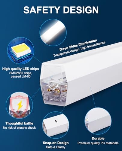 Hexagon led Lights: DIY Ceiling LED Gym Light Hexagon Garage Lights 16660LM Bigger Size for Basement Warehouse Workshop Barbershop Car Care Wash Room Auto Beauty Shop Exhibition Hall 3 Grids 6500K - Thumbnail 5