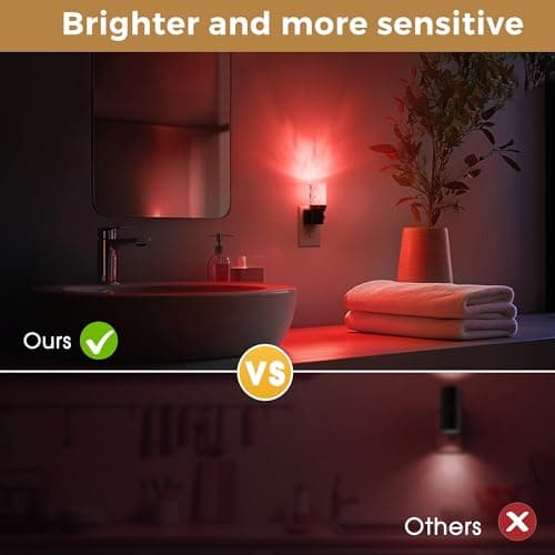 L LOHAS LED Night Light, 2 Pack Dimmable Night Lights Plug into Wall, Color Changing Nightlight RGB with Auto Light Sensor for Halloween, Christmas, Holiday, Hallway Bedroom Kids Room - Thumbnail 6