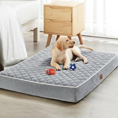 WNPETHOME Orthopedic Dog Bed for Crate, Waterproof Extra Large Dogs Bed with Removable Washable Cover, Multi-Needle Quilting Dogs Crate Beds
