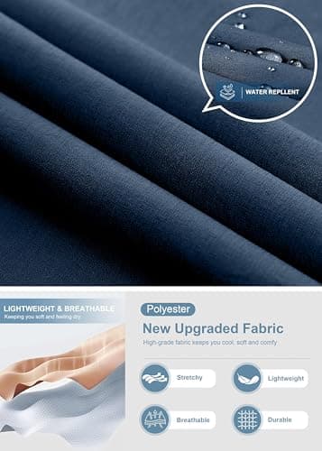 Pudolla Dress Pants for Men Golf Pants Stretch Work Dress Comfy Pants 34 Lightweight Quick Dry Casual Slacks Trousers(Navy 33Wx34L) - Thumbnail 6