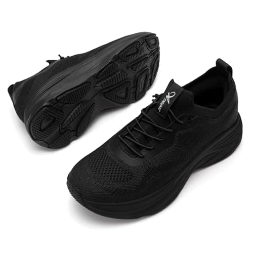 Athlefit Women's Slip On Walking Tennis Shoes Hands Free Non sllip Lightweight Breathable Gym Workout Athletic Sneakers, Black, Size 10, AD01954 - Thumbnail 6