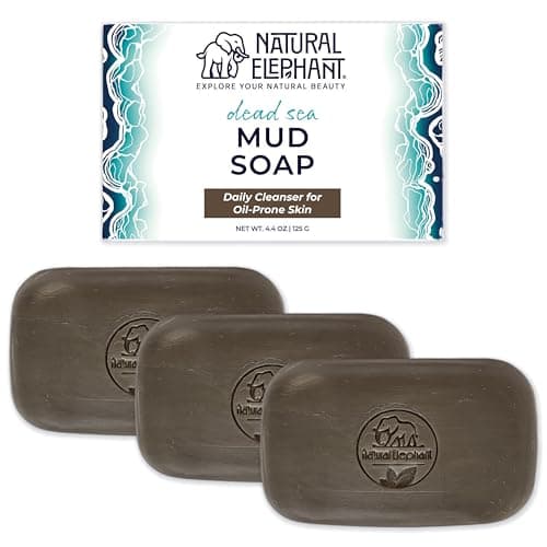 Natural Elephant Dead Sea Mud Soap Bar | Mineral-Rich Face & Body Cleanser with Natural Dead Sea Minerals | 4.4 oz (125 g) Pack of 3 - Image 1