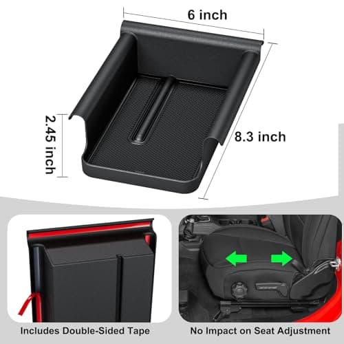 DIAMOOKY Front Under Seat Storage Box Compatible with Jeep Wrangler JL JLU 2018-2026 & Gladiator JT 2020 2021 2022 2023 2024 2025 2026 Accessories Hidden Organizer (Not for Power Seat) - Thumbnail 6