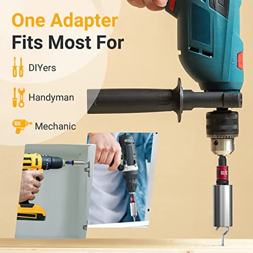 Impact Socket Adapter Set for Drill - Tools for Men Gadgets 1/4" 3/8" 1/2" Impact Grade Driver Bit Set Extension Bit with Holder Ratchet Wrench Nut Hex Drive Adapter Hand Power Accessories Cool Stuff - Thumbnail 6