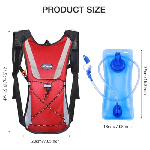 Hydration Pack,Water Backpack with 2L Water Bladder Perfect for Running Cycling Hiking Climbing Pouch - Thumbnail 2