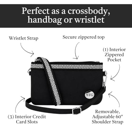 Save the Girls Phone Purse Catchy Clutch with Wristlet Strap (Black) – Functional Clutch Purse & Crossbody Bags for Women, Sporty Purses for Women Trendy, Hands-Free Zippered Bags and Wristlet Lanyard - Thumbnail 4