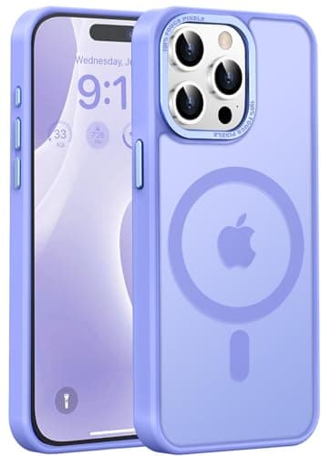 TISOOG Upgraded Magnetic for iPhone 15 Pro Case [Compatible with Magsafe] [Mil-Grade Protection], Slim & Tough, Pocket-Friendly, Translucent Phone Case Cover for iPhone 15 Pro 6.1", Light Purple - Image 1