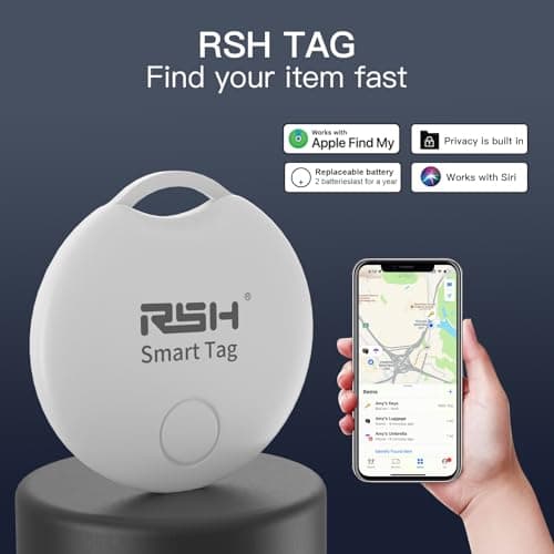 RSH Air Tracker Tag 4 Pack Luggage Tracker Smart Tag Works with Apple Find My, Bluetooth Key Finder Locator for Bags,Wallet Tracker,Item Finder Tag Locate or Tracking for Keys(iOS only) - Thumbnail 2