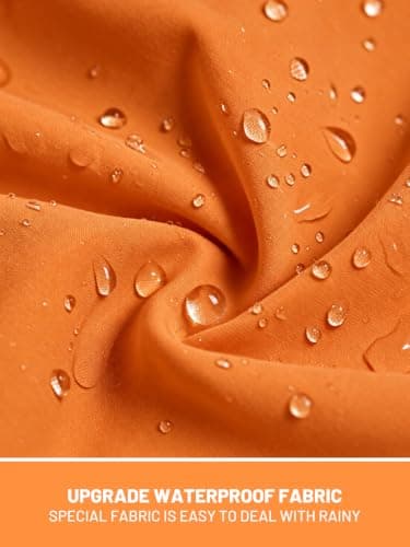 PITINAN Rain Jacket Women Waterproof Long Lightweight Raincoat Hooded Windbreaker Outdoor Trench Coat Spring Fall Rain Coats for Women Outdoor Jackets Orange L - Thumbnail 3