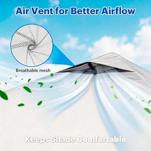 10x10ft Replacement Canopy Top with Air Vent— Instant Canopy Top Cover ONLY,Canopy Tent Top Cover for Straight Leg Canopy Frame - for Outdoor Garden Patio Sun Shade,No Frame (White) - Thumbnail 6