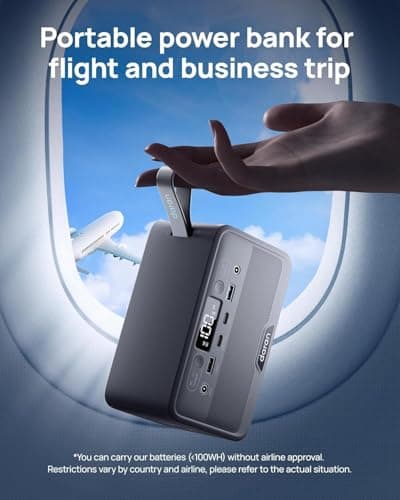 Portable Power Station 100W with 25W Solar Panel LiFePO4 Battery Power Bank with110V AC Outlets Solar Generator Fast Charging for Hurricane Emergency,Outdoor Use,Off-Grid traveling - Thumbnail 4