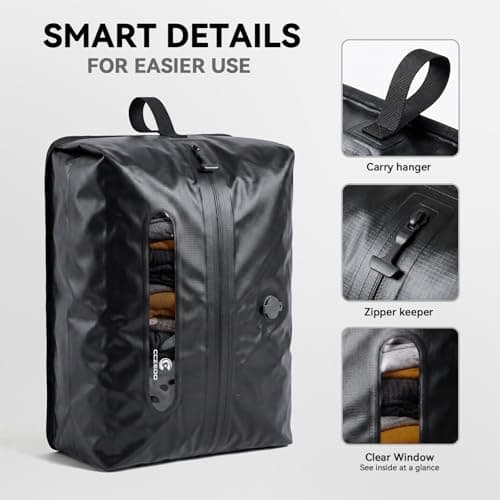 Vacuum Bags For Travel With Pump, 4-Pack Compression Organizer Set, Space-Saving For Carry-On Luggage, Includes Storage For Clothes, Shoes & Toiletries - Thumbnail 6