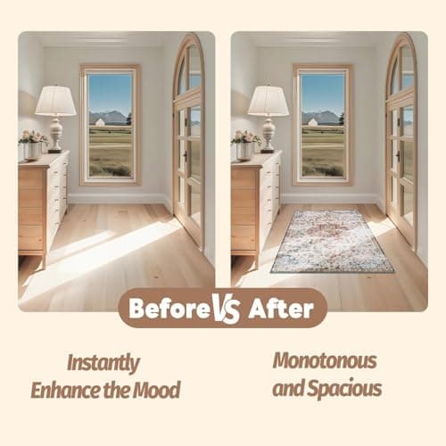 Voyantek 5x7 Area Rugs for Living Room,Ultra Soft Faux Wool Rugs for Bedroom,Dining Room,Non-Slip Backing Washable Rugs,Stain Resistant Home Decor Rug (Red, 5' x 7') - Thumbnail 2