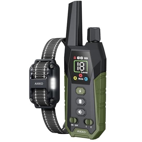 Aikko Dog Shock Collar with Remote - 3300FT Training Collar for Small Medium Large Dogs, IPX7 Waterproof Rechargeable eCollar with 3 Training Modes for No-Pull Stubborn Dogs (Green)