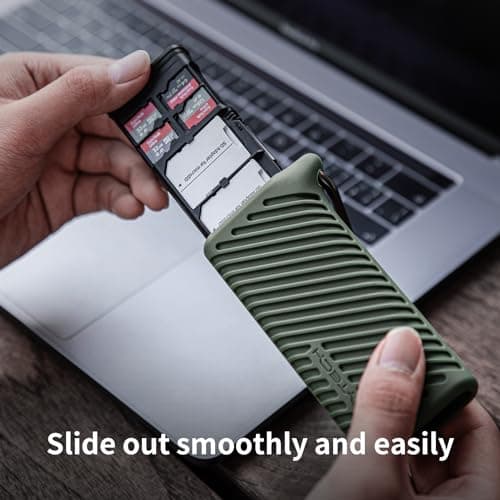 PGYTECH CreateMate High-Speed SD Card Reader USB 3.1 Type-C SD/TF/Nano Card Carrying Case, 2-in-1 SD 4.0 Card Reader Adapter for Cameras, Smartphones, Drones, Action Cameras(Green, for SD/Micro SD) - Thumbnail 5