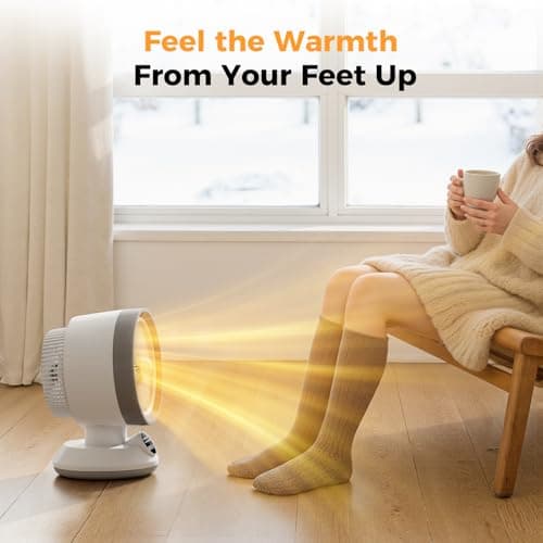 EXNOS 2 in 1 Fan Heater Combo, 1500W, Remote & Tip-Over Protection - Thumbnail 4