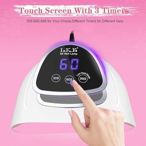 LKE UV Light for Gel Nails, Nail Dryer UV Nail Lamp 72W for Gel Polish Light with 3Timer and Sensor Professional for Solon and Nail DIY in Home Use (White) - Thumbnail 5