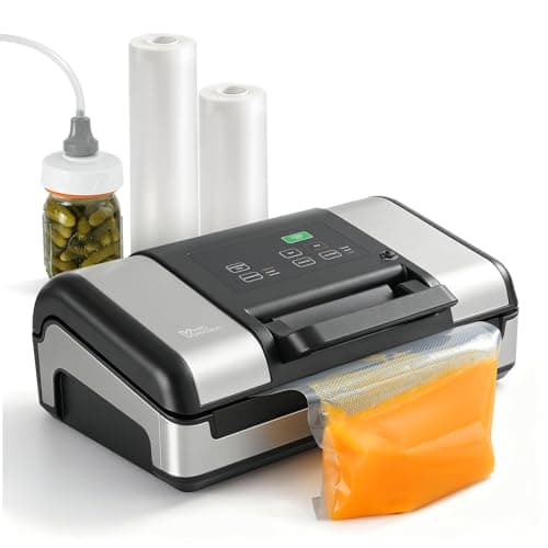 Vesta Precision 12" Vacuum Sealer Machine for Liquid & Moist Foods, Smart Heat Sealing Prevents Bag Melting, Built-in Cutter & Roll Storage Fits 2X20’ or 1X50' Rolls, Mason Jar Kit, Sous Vide, V23 - Image 1