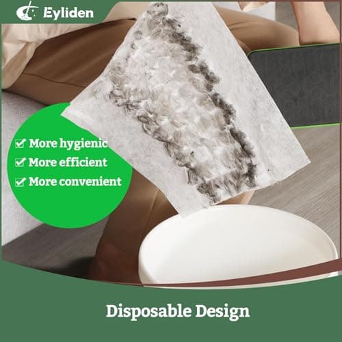 Eyliden Sweeper Mop with 36 Refills - 3 Types of Disposable Dry & Wet Cloths | Lock-Tight Design No Lost Pads, Universal Refills, Multi-Surface Sweeping Starter Kit for Pet Hair, Dust, Floor Cleaning - Thumbnail 2