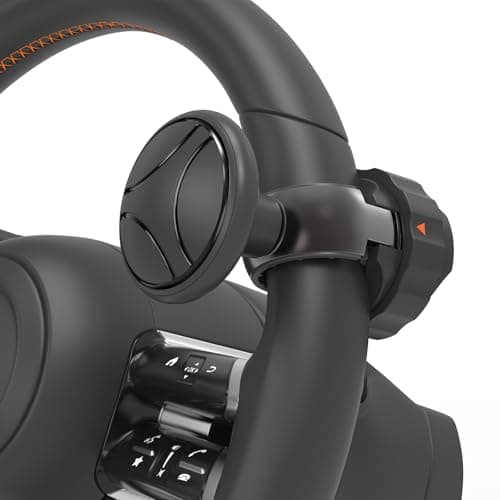 Tool Free Steering Wheel Knob, Suicide Knob for 3.45-4.9" Steering Wheel with Metal Bearing, Steering Wheel Knob Spinner for Cars, Trucks, Mowers, Boats, No Screws or Tools Needed (1Pack, Black)