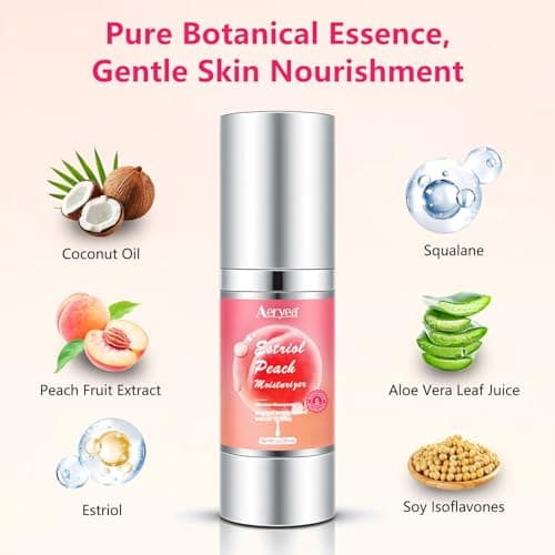 Aeryea Estriol Peach Cream for Women's - Menopausal Hormone Balance Natural Bioidentical Estrogen Silky Cream for Relief Menopausal Vaginal Dryness & Vulva Itch 1 fl. oz(2 Month Supply) - Thumbnail 5