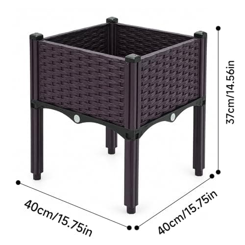 SUPCLUB 4 Sets Raised Garden Bed with Legs 63x15.8x14.6in Patio Elevated Flower Bed Plant Vegetable Boxes Stand for Indoor Outdoor Plant Fence Balcony Yard - Thumbnail 2