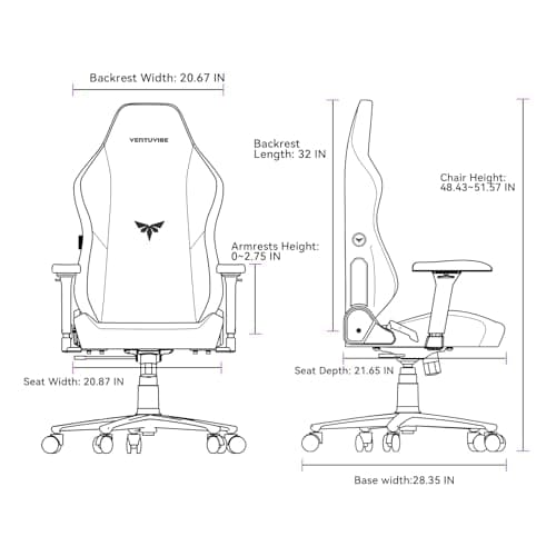 VENTUVIBE Gaming Chair - High Back Ergonomic Computer Chair with Lumbar Support, Video Game Chair-4D Adjustable Armrests,170° Reclining & 320lb Capacity,Fabric,Gray - Thumbnail 2