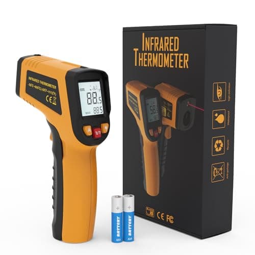 KNINE OUTDOORS Infrared Thermometer Laser Temperature Gun, -58℉ to 1112℉, Single Laser Targeting, Distance to Spot Ratio 12:1, for Cooking, Oven and Meat (Orange) - Image 1