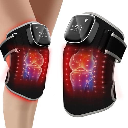 RAYOCON Red Light Therapy for Knee: Knee Massager with 6 Heat and 5 Vibration Cordless Rechargeable Electric Heated Knee Brace Gifts for Men Women - Image 1