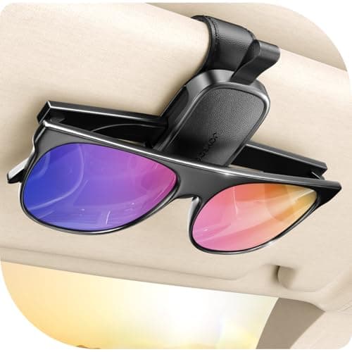 JOYROOM Sunglass Holder for Car, Boyfriend Gifts Personalized Gifts for Women, Magnetic Sunglasses Visor Clip, Real One-Handed Operation Non-Slip, 2026 Car Accessories Organizer Gadgets for Men(Black) - Image 1