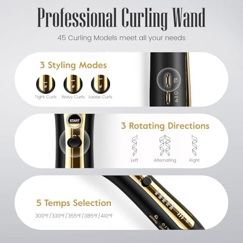 ZAVAREA Automatic Rotating Curling Iron for Long Hair - Thumbnail 6