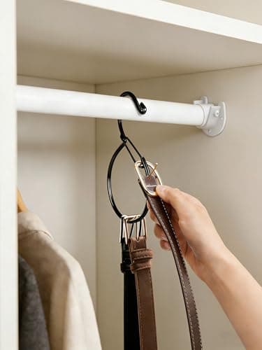 Supforce 4 Pack Belt Hanger, Belt Hanger for Closet, Rust-Proof Belt Organizer for Closet, Holds Ties, Scarves, Hat, Bags & Accessories, Black - Thumbnail 2