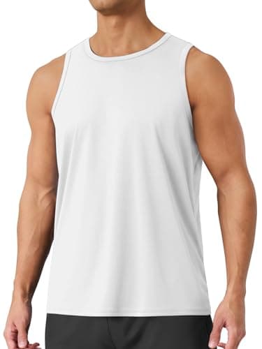 BOOJO Tank Tops Men - Summer Black Quick Dry Moisture Wicking Workout Muscle Sleeveless Shirts for Gym Running Beach