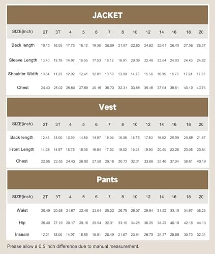 Fersumm Black Suits for Boys First Communion Outfit Kids Dress Clothes Boy's Formal Wedding Attire Church Graduation Suit Slim Fit Size 7 - Thumbnail 5