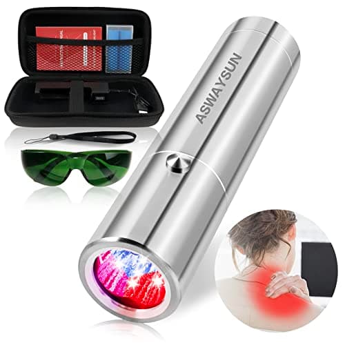 Red Light Therapy, Portable Powerful Red Infrared Light Therapy Device w/5 LEDs 5 Wavelengths, ASWAYSUN Blue Light Healing Therapy Torch for Body Knee Hand Muscle Joint Pain Relief Near Infrared Light - Image 1