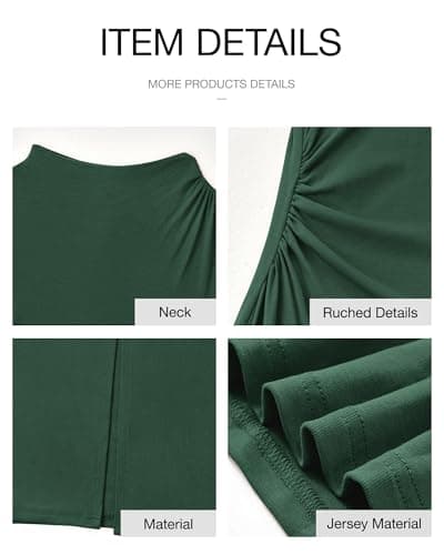 BTFBM Women Bodycon Maxi Dress Long Sleeve Back Slit Ruched Elegant Party Cocktail Formal Fall Wedding Guest Dresses(Army Green, X-Large) - Thumbnail 6