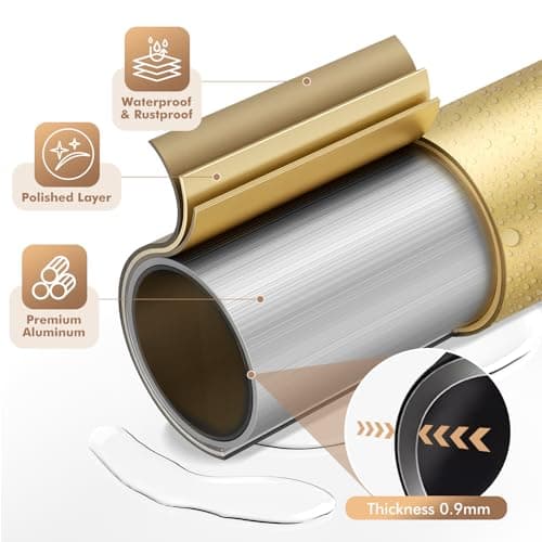 Curved Shower Curtain Rod for Bathroom, 40-72 Inches Adjustable Curved Shower Rod, 0.9MM Aluminum Rustproof Shower Curtain Rod with Rotating Brackets for Extra Shower Space, Need to Drill, Gold - Thumbnail 5