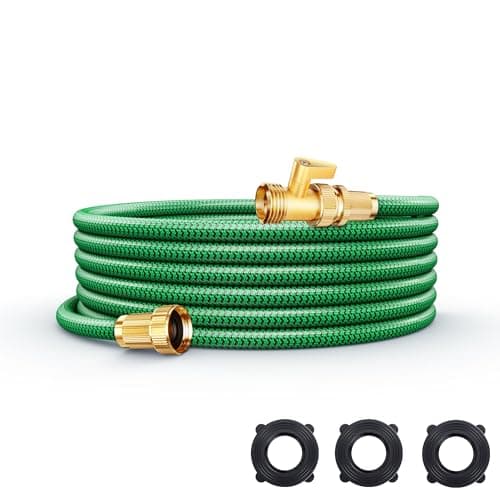 Non-Expandable Garden Hose 25ft, Flexible Water Hose with High-Density Fabric & Leak-Proof Metal Interface, Kink Resistant Wearproof Water Pipe for Gardening, Car Wash, Lawn, Yard - Image 1