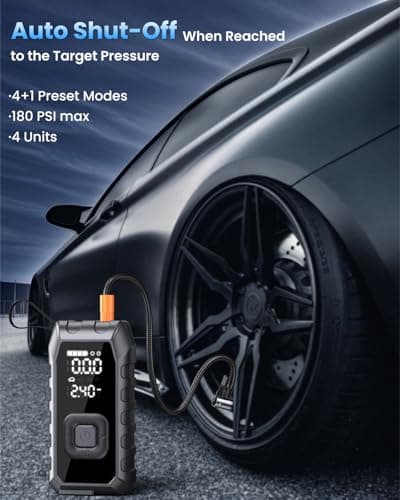 Thmomex Tire Inflator Portable Air Compressor, 2X Faster Inflation Cordless Air Compressor, 20000mAh & 180PSI & Dual Cylinder, Electric Air Pump for Heavy-duty Vehicles, Car, Motorcycle, Bike, Ball - Thumbnail 6