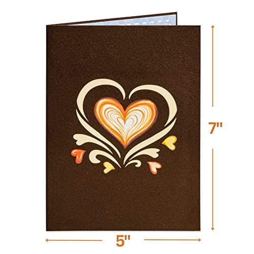 Paper Love Fathers Day Pop Up Card, 3D Coffee Heart, Gift for Dad, Husband, Son - 5" x 7" Cover - Includes Envelope and Note Tag - Thumbnail 6