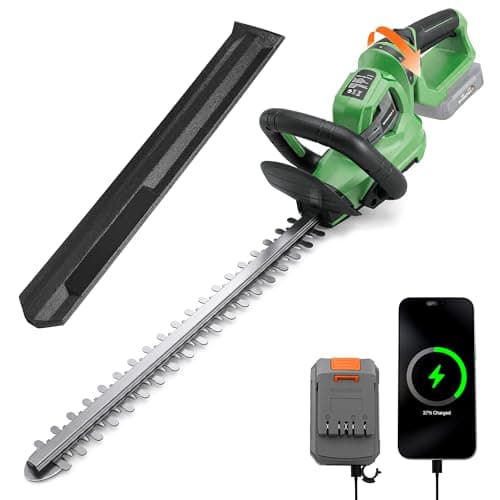 WORKPROX 20V Cordless Hedge Trimmer with 180° Rotatable Handle, 18'' Dual-Action Blade & 2.0Ah Battery, 5/8" Cutting Capacity, Safety Lock, Lightweight Shrub Trimmer for Garden Yard - Image 1